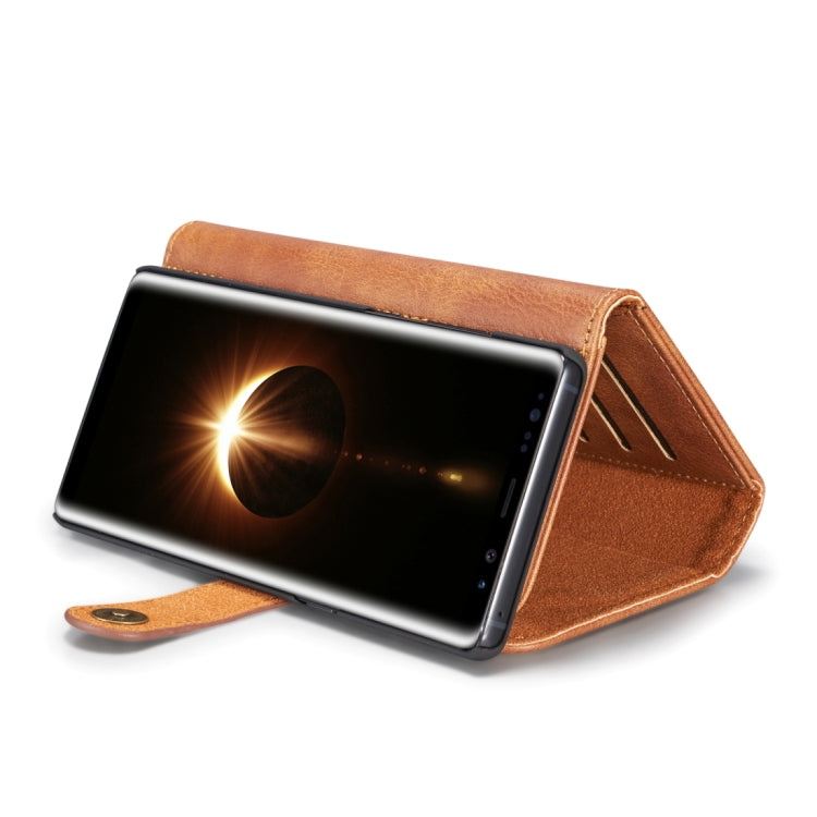 DG.MING for Galaxy Note 8 Triple Fold Crazy Horse Texture Horizontal Flip Magnetic Protective Case with Holder & Card Slots & Wallet