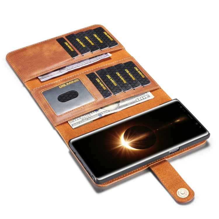 DG.MING for Galaxy Note 8 Triple Fold Crazy Horse Texture Horizontal Flip Magnetic Protective Case with Holder & Card Slots & Wallet