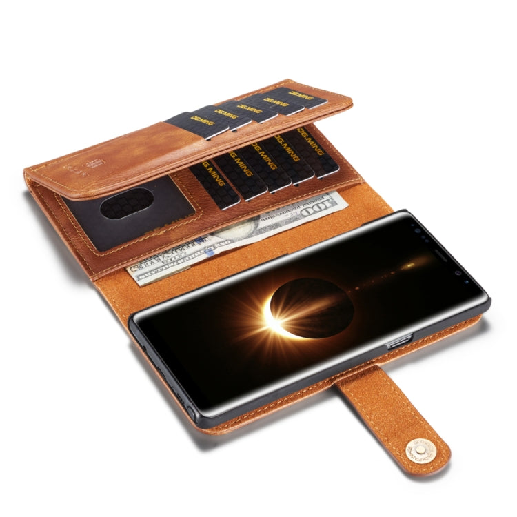 DG.MING for Galaxy Note 8 Triple Fold Crazy Horse Texture Horizontal Flip Magnetic Protective Case with Holder & Card Slots & Wallet