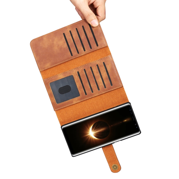 DG.MING for Galaxy Note 8 Triple Fold Crazy Horse Texture Horizontal Flip Magnetic Protective Case with Holder & Card Slots & Wallet