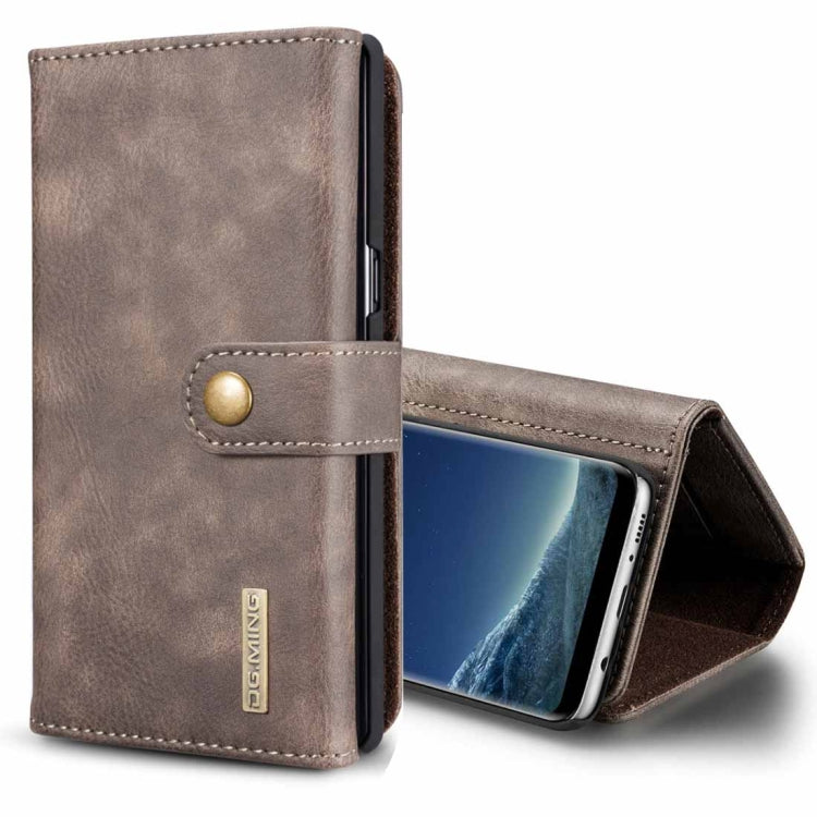 DG.MING for Galaxy S8 Triple Fold Crazy Horse Texture Horizontal Flip Magnetic Protective Case with Holder & Card Slots & Wallet