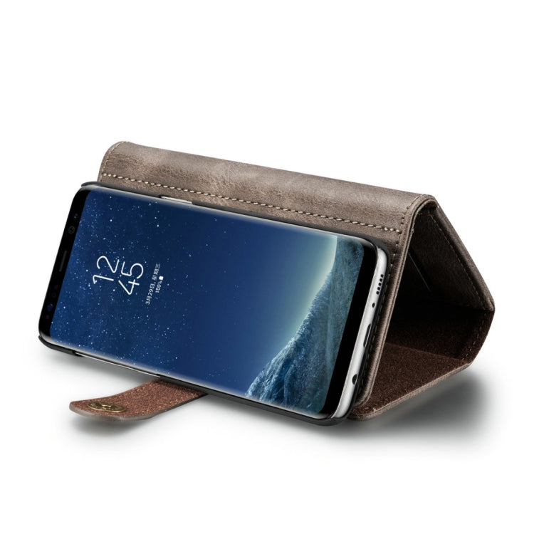 DG.MING for Galaxy S8 Triple Fold Crazy Horse Texture Horizontal Flip Magnetic Protective Case with Holder & Card Slots & Wallet