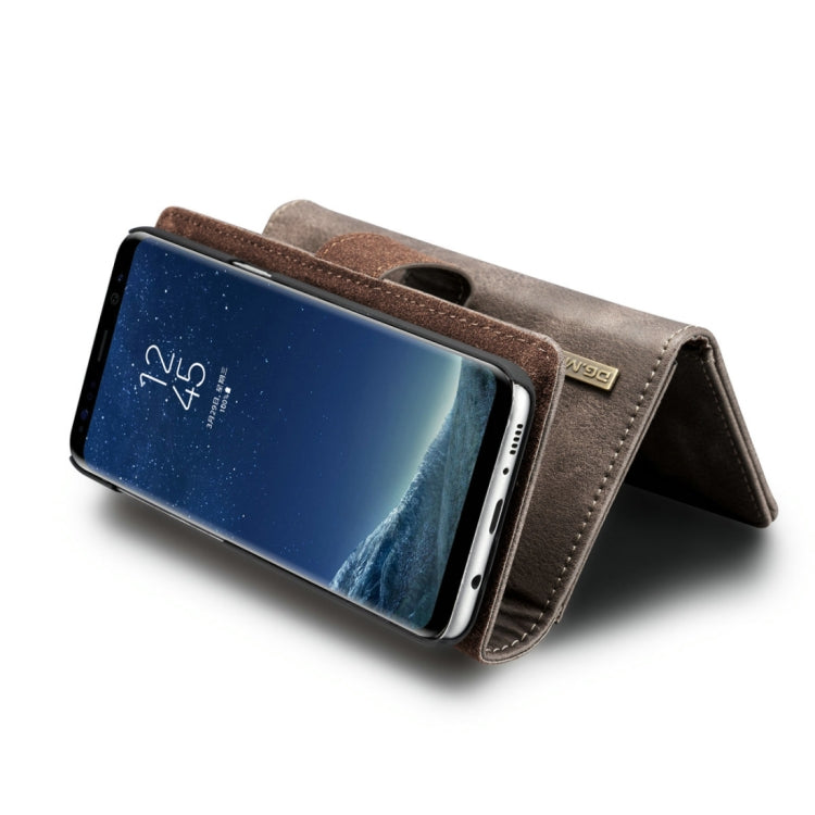DG.MING for Galaxy S8 Triple Fold Crazy Horse Texture Horizontal Flip Magnetic Protective Case with Holder & Card Slots & Wallet