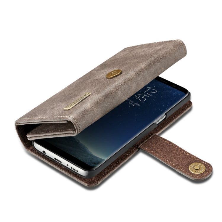 DG.MING for Galaxy S8 Triple Fold Crazy Horse Texture Horizontal Flip Magnetic Protective Case with Holder & Card Slots & Wallet