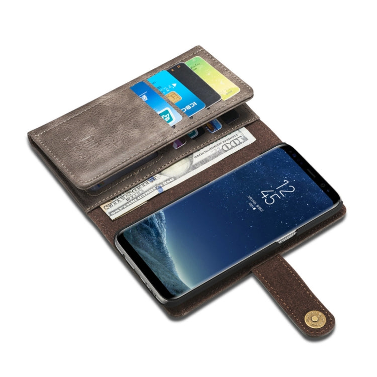 DG.MING for Galaxy S8 Triple Fold Crazy Horse Texture Horizontal Flip Magnetic Protective Case with Holder & Card Slots & Wallet