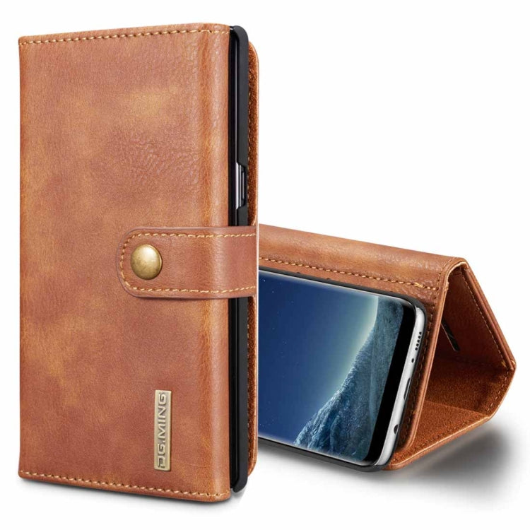 DG.MING for Galaxy S8 Triple Fold Crazy Horse Texture Horizontal Flip Magnetic Protective Case with Holder & Card Slots & Wallet