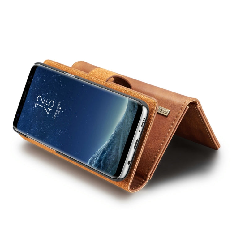 DG.MING for Galaxy S8 Triple Fold Crazy Horse Texture Horizontal Flip Magnetic Protective Case with Holder & Card Slots & Wallet