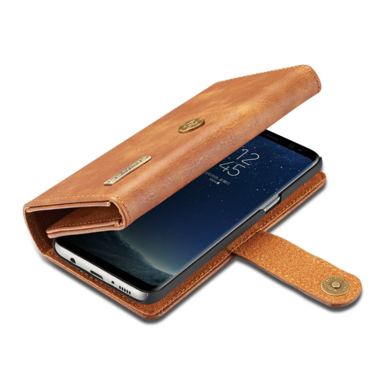 DG.MING for Galaxy S8 Triple Fold Crazy Horse Texture Horizontal Flip Magnetic Protective Case with Holder & Card Slots & Wallet