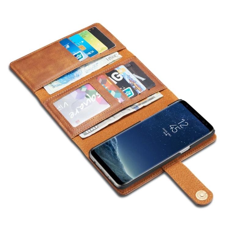 DG.MING for Galaxy S8 Triple Fold Crazy Horse Texture Horizontal Flip Magnetic Protective Case with Holder & Card Slots & Wallet