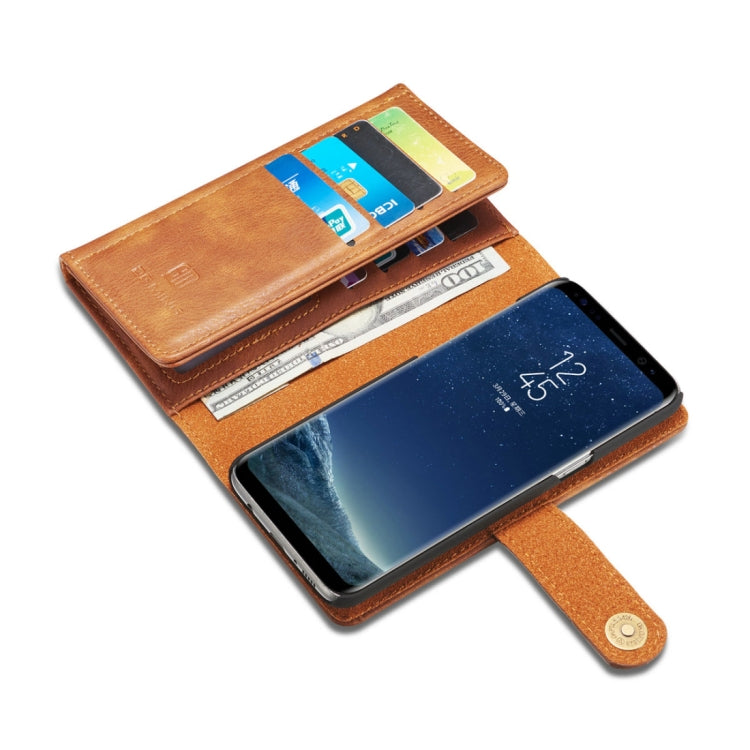DG.MING for Galaxy S8 Triple Fold Crazy Horse Texture Horizontal Flip Magnetic Protective Case with Holder & Card Slots & Wallet
