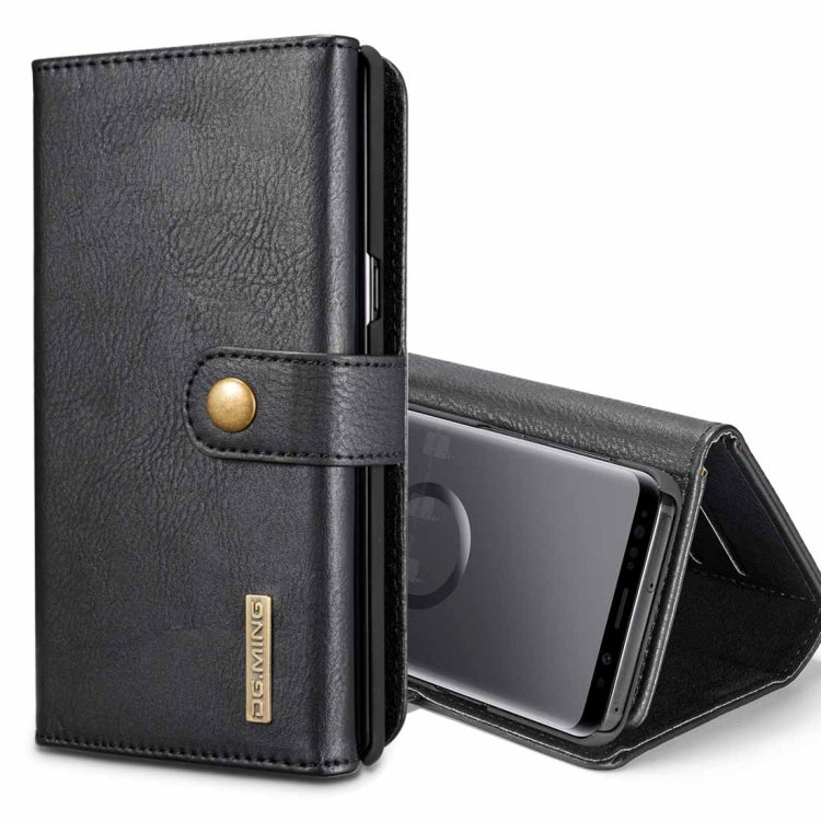 DG.MING for Galaxy S9 Triple Fold Crazy Horse Texture Horizontal Flip Magnetic Protective Case with Holder & Card Slots & Wallet