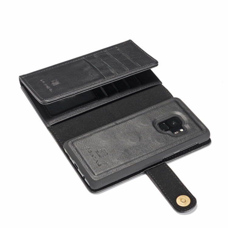 DG.MING for Galaxy S9 Triple Fold Crazy Horse Texture Horizontal Flip Magnetic Protective Case with Holder & Card Slots & Wallet