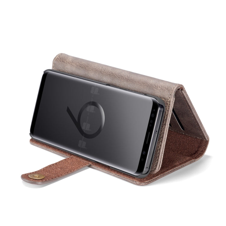 DG.MING for Galaxy S9 Triple Fold Crazy Horse Texture Horizontal Flip Magnetic Protective Case with Holder & Card Slots & Wallet