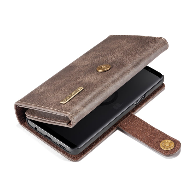 DG.MING for Galaxy S9 Triple Fold Crazy Horse Texture Horizontal Flip Magnetic Protective Case with Holder & Card Slots & Wallet