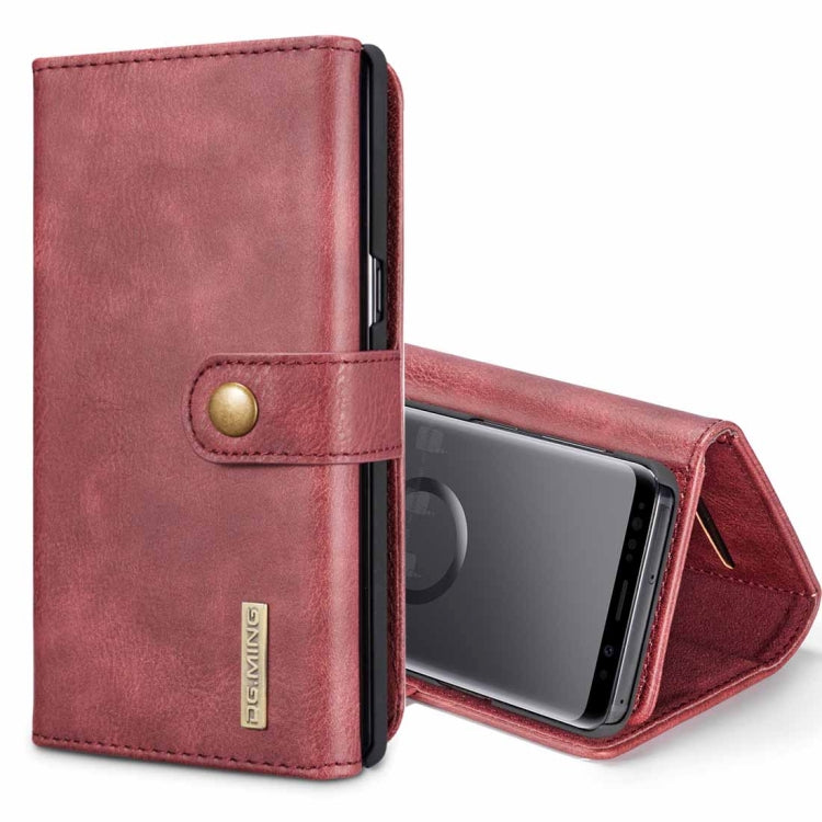 DG.MING for Galaxy S9 Triple Fold Crazy Horse Texture Horizontal Flip Magnetic Protective Case with Holder & Card Slots & Wallet