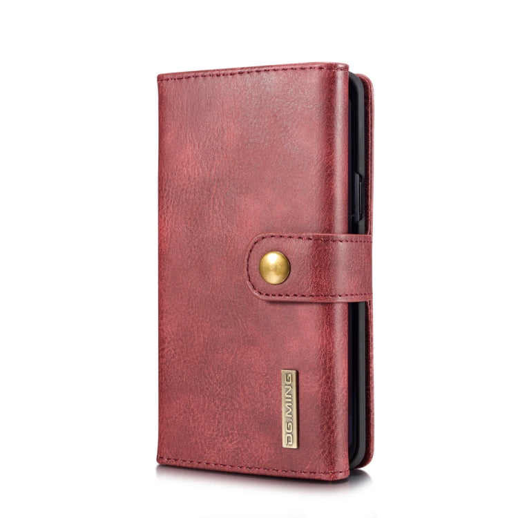 DG.MING for Galaxy S9 Triple Fold Crazy Horse Texture Horizontal Flip Magnetic Protective Case with Holder & Card Slots & Wallet