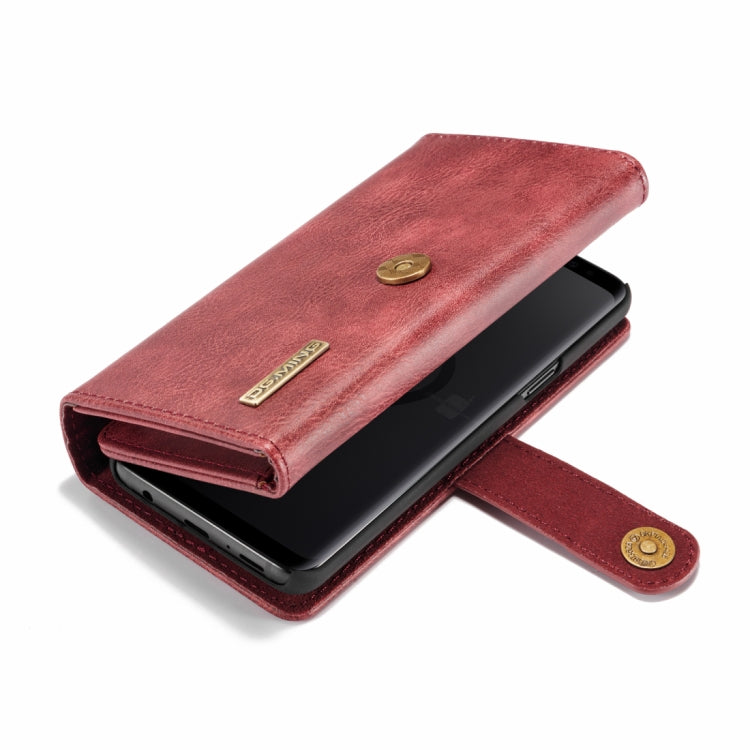 DG.MING for Galaxy S9 Triple Fold Crazy Horse Texture Horizontal Flip Magnetic Protective Case with Holder & Card Slots & Wallet