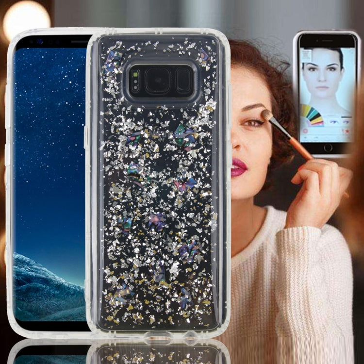 For Galaxy Note 8 Anti-Gravity Nano-suction Technology Dropproof Sticky Selfie Glitter Sequins Pattern TPU Protective Back Cover Case (Silver)