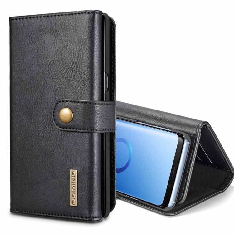 DG.MING for Galaxy S9+ Triple Fold Crazy Horse Texture Horizontal Flip Magnetic Protective Case with Holder & Card Slots & Wallet