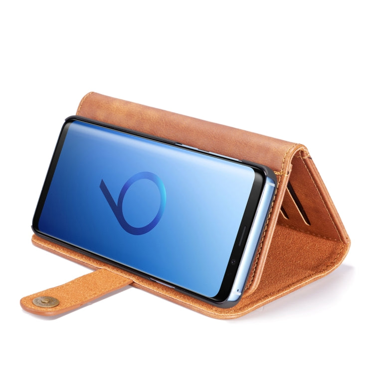 DG.MING for Galaxy S9+ Triple Fold Crazy Horse Texture Horizontal Flip Magnetic Protective Case with Holder & Card Slots & Wallet