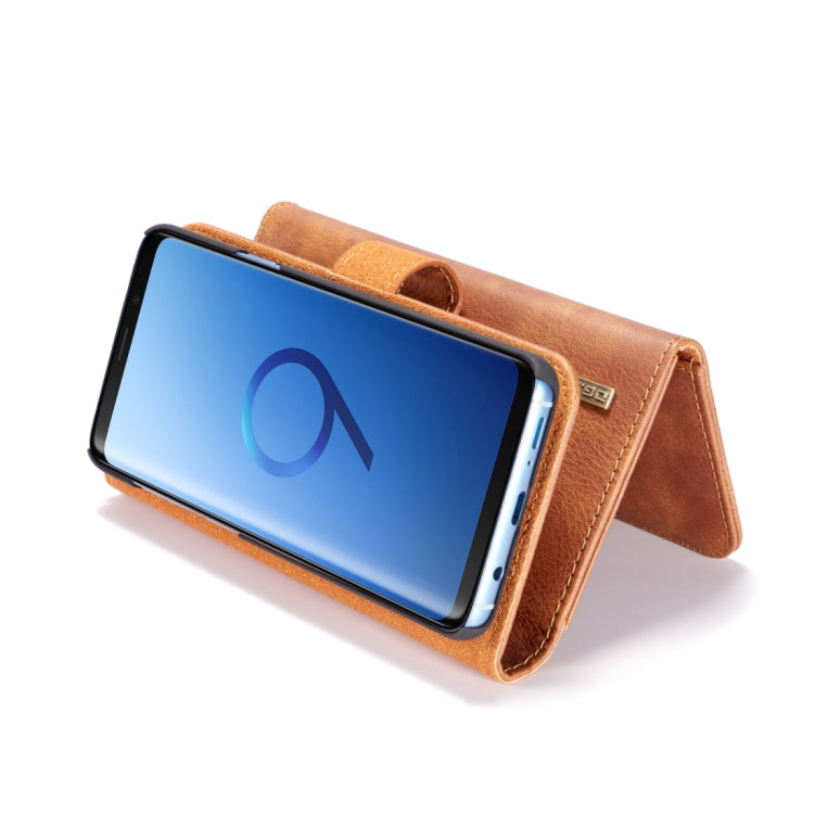 DG.MING for Galaxy S9+ Triple Fold Crazy Horse Texture Horizontal Flip Magnetic Protective Case with Holder & Card Slots & Wallet