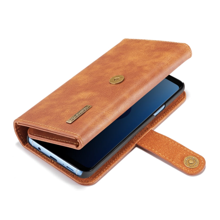 DG.MING for Galaxy S9+ Triple Fold Crazy Horse Texture Horizontal Flip Magnetic Protective Case with Holder & Card Slots & Wallet