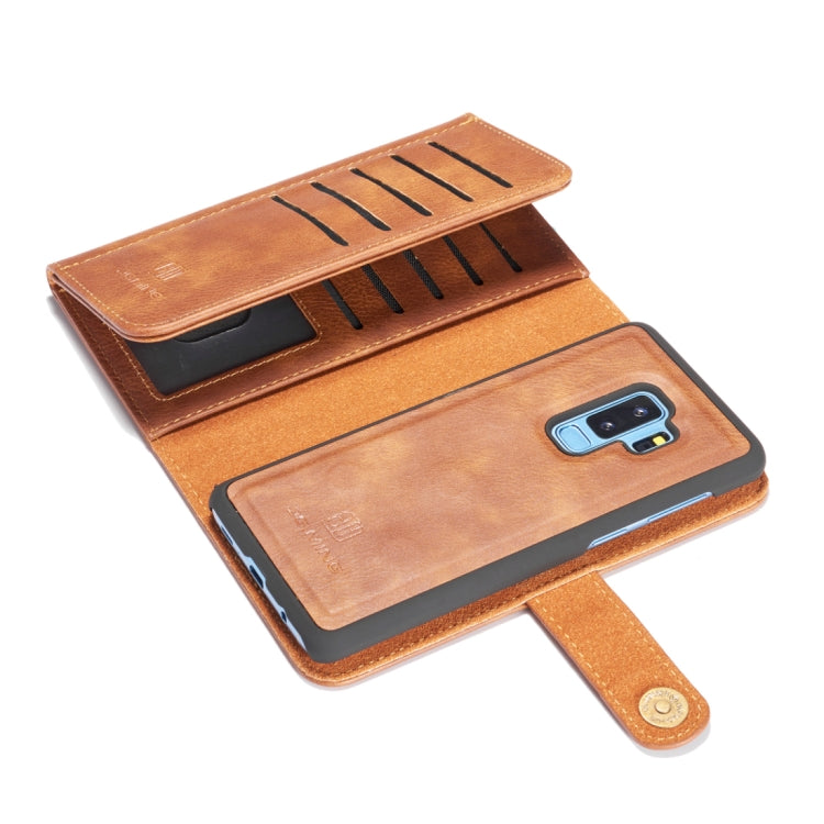 DG.MING for Galaxy S9+ Triple Fold Crazy Horse Texture Horizontal Flip Magnetic Protective Case with Holder & Card Slots & Wallet