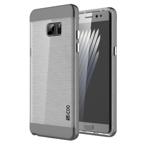 SLiCOO for Galaxy Note 7 / N930 Concise Fashion Separable Dichromatic Brushed Texture Transparent TPU + Electroplating PC Combination Case