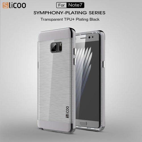 SLiCOO for Galaxy Note 7 / N930 Concise Fashion Separable Dichromatic Brushed Texture Transparent TPU + Electroplating PC Combination Case