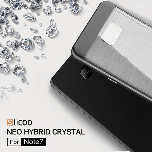SLiCOO for Galaxy Note 7 / N930 Concise Fashion Separable Dichromatic Brushed Texture Transparent TPU + Electroplating PC Combination Case