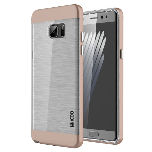 SLiCOO for Galaxy Note 7 / N930 Concise Fashion Separable Dichromatic Brushed Texture Transparent TPU + Electroplating PC Combination Case