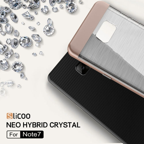 SLiCOO for Galaxy Note 7 / N930 Concise Fashion Separable Dichromatic Brushed Texture Transparent TPU + Electroplating PC Combination Case