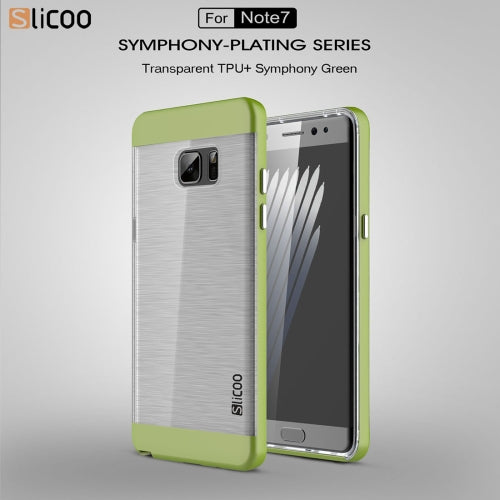 SLiCOO for Galaxy Note 7 / N930 Concise Fashion Separable Dichromatic Brushed Texture Transparent TPU + Electroplating PC Combination Case
