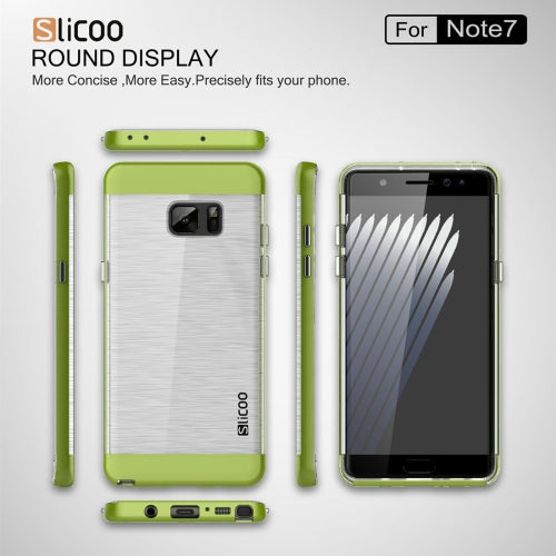 SLiCOO for Galaxy Note 7 / N930 Concise Fashion Separable Dichromatic Brushed Texture Transparent TPU + Electroplating PC Combination Case