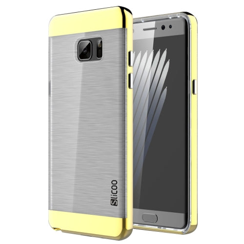 SLiCOO for Galaxy Note 7 / N930 Concise Fashion Separable Dichromatic Brushed Texture Transparent TPU + Electroplating PC Combination Case