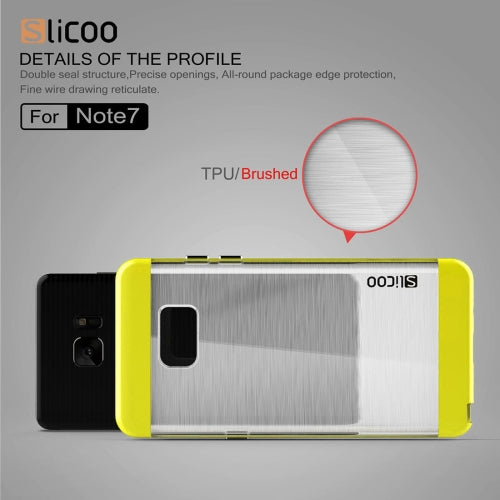 SLiCOO for Galaxy Note 7 / N930 Concise Fashion Separable Dichromatic Brushed Texture Transparent TPU + Electroplating PC Combination Case