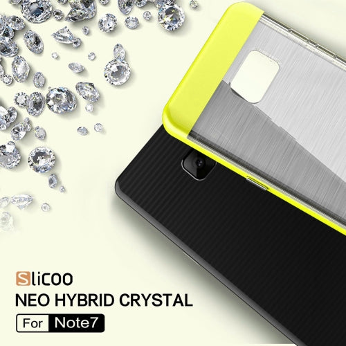 SLiCOO for Galaxy Note 7 / N930 Concise Fashion Separable Dichromatic Brushed Texture Transparent TPU + Electroplating PC Combination Case