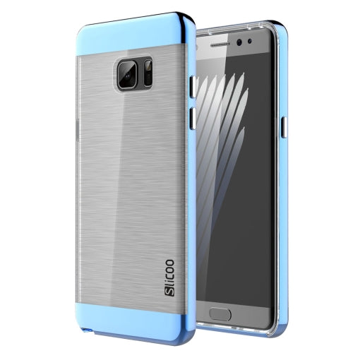 SLiCOO for Galaxy Note 7 / N930 Concise Fashion Separable Dichromatic Brushed Texture Transparent TPU + Electroplating PC Combination Case