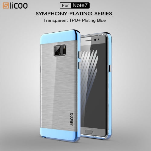 SLiCOO for Galaxy Note 7 / N930 Concise Fashion Separable Dichromatic Brushed Texture Transparent TPU + Electroplating PC Combination Case