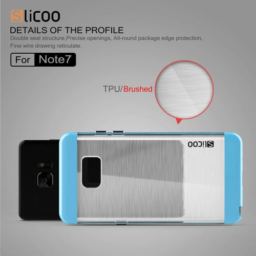SLiCOO for Galaxy Note 7 / N930 Concise Fashion Separable Dichromatic Brushed Texture Transparent TPU + Electroplating PC Combination Case