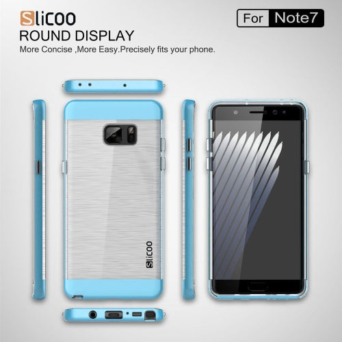 SLiCOO for Galaxy Note 7 / N930 Concise Fashion Separable Dichromatic Brushed Texture Transparent TPU + Electroplating PC Combination Case