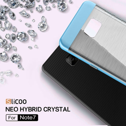 SLiCOO for Galaxy Note 7 / N930 Concise Fashion Separable Dichromatic Brushed Texture Transparent TPU + Electroplating PC Combination Case