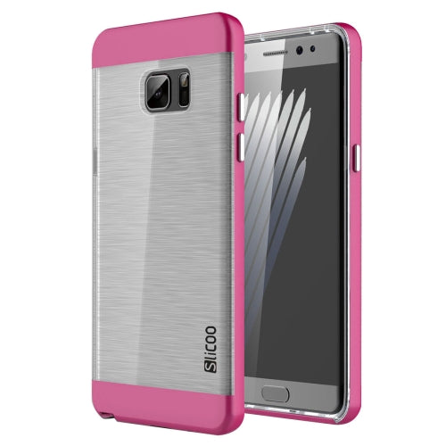 SLiCOO for Galaxy Note 7 / N930 Concise Fashion Separable Dichromatic Brushed Texture Transparent TPU + Electroplating PC Combination Case