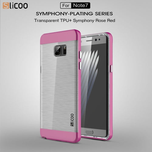 SLiCOO for Galaxy Note 7 / N930 Concise Fashion Separable Dichromatic Brushed Texture Transparent TPU + Electroplating PC Combination Case