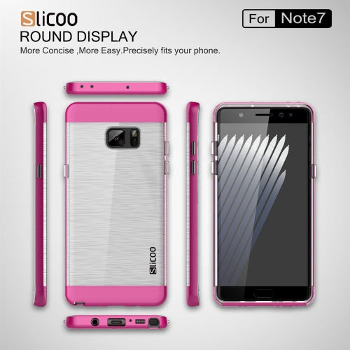 SLiCOO for Galaxy Note 7 / N930 Concise Fashion Separable Dichromatic Brushed Texture Transparent TPU + Electroplating PC Combination Case