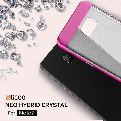 SLiCOO for Galaxy Note 7 / N930 Concise Fashion Separable Dichromatic Brushed Texture Transparent TPU + Electroplating PC Combination Case