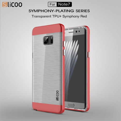 SLiCOO for Galaxy Note 7 / N930 Concise Fashion Separable Dichromatic Brushed Texture Transparent TPU + Electroplating PC Combination Case