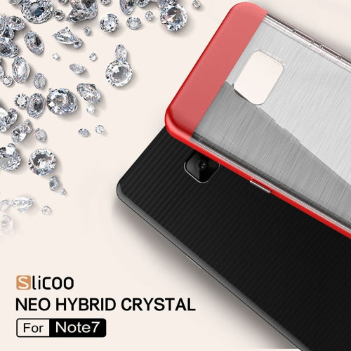 SLiCOO for Galaxy Note 7 / N930 Concise Fashion Separable Dichromatic Brushed Texture Transparent TPU + Electroplating PC Combination Case