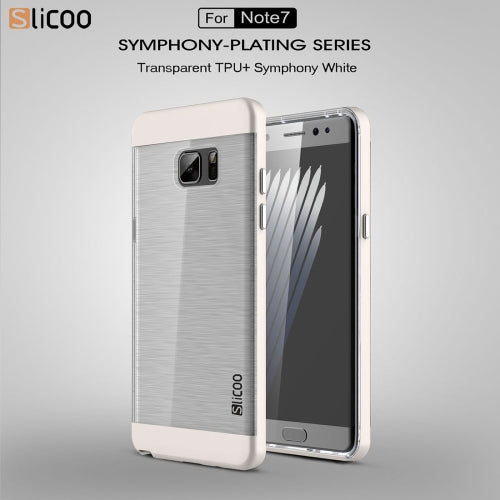 SLiCOO for Galaxy Note 7 / N930 Concise Fashion Separable Dichromatic Brushed Texture Transparent TPU + Electroplating PC Combination Case