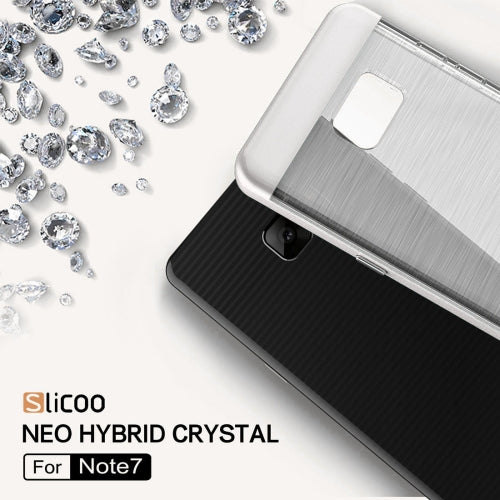SLiCOO for Galaxy Note 7 / N930 Concise Fashion Separable Dichromatic Brushed Texture Transparent TPU + Electroplating PC Combination Case